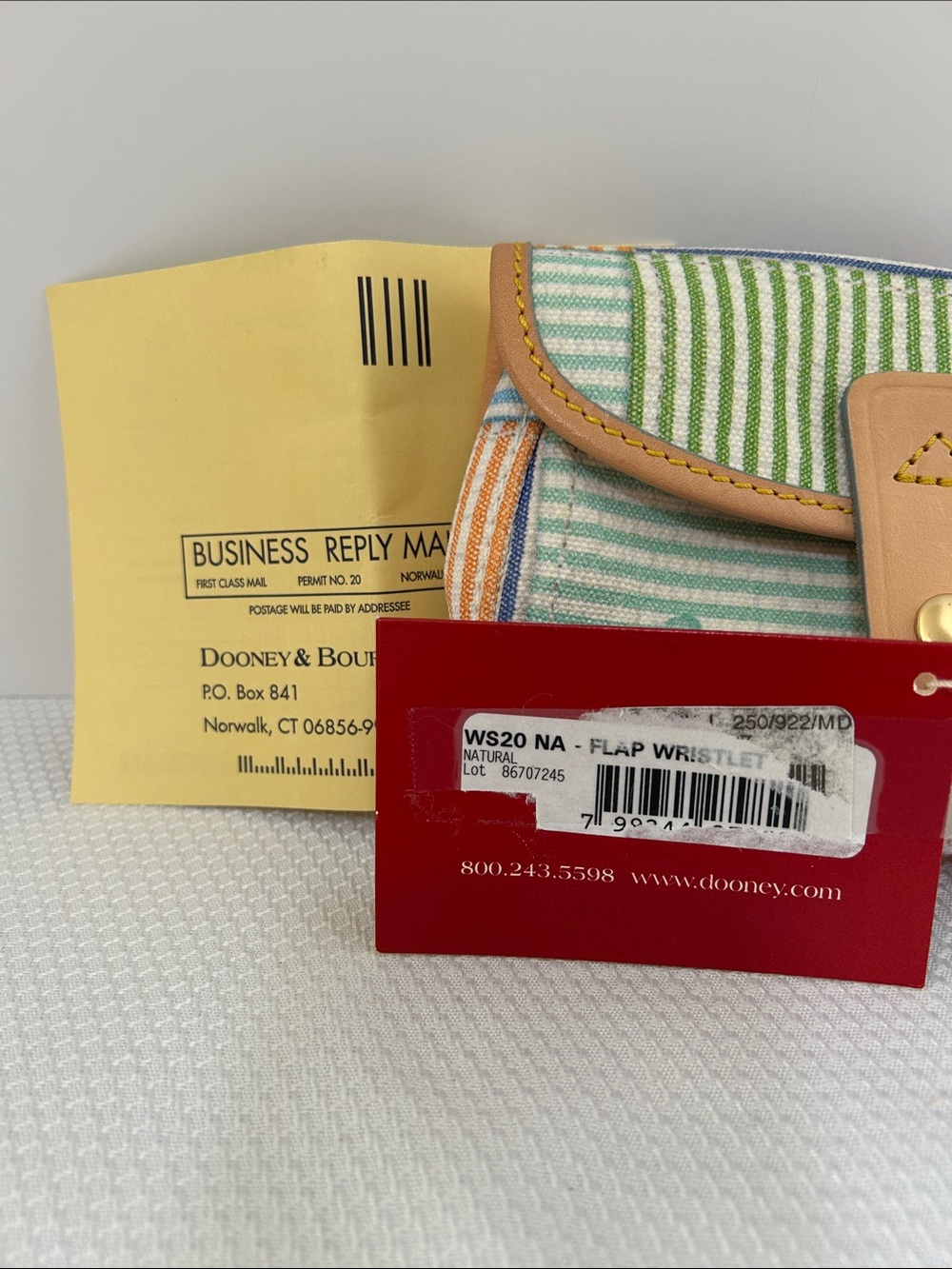 Dooney & Bourke Wristlet Multicolor Stripes Snap Closure Small Purse Wallet - Picture 4 of 6